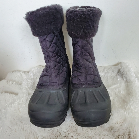 Girls Sorel Black Powder Storm Winter Snow Boots 3 - Picture 4 of 8